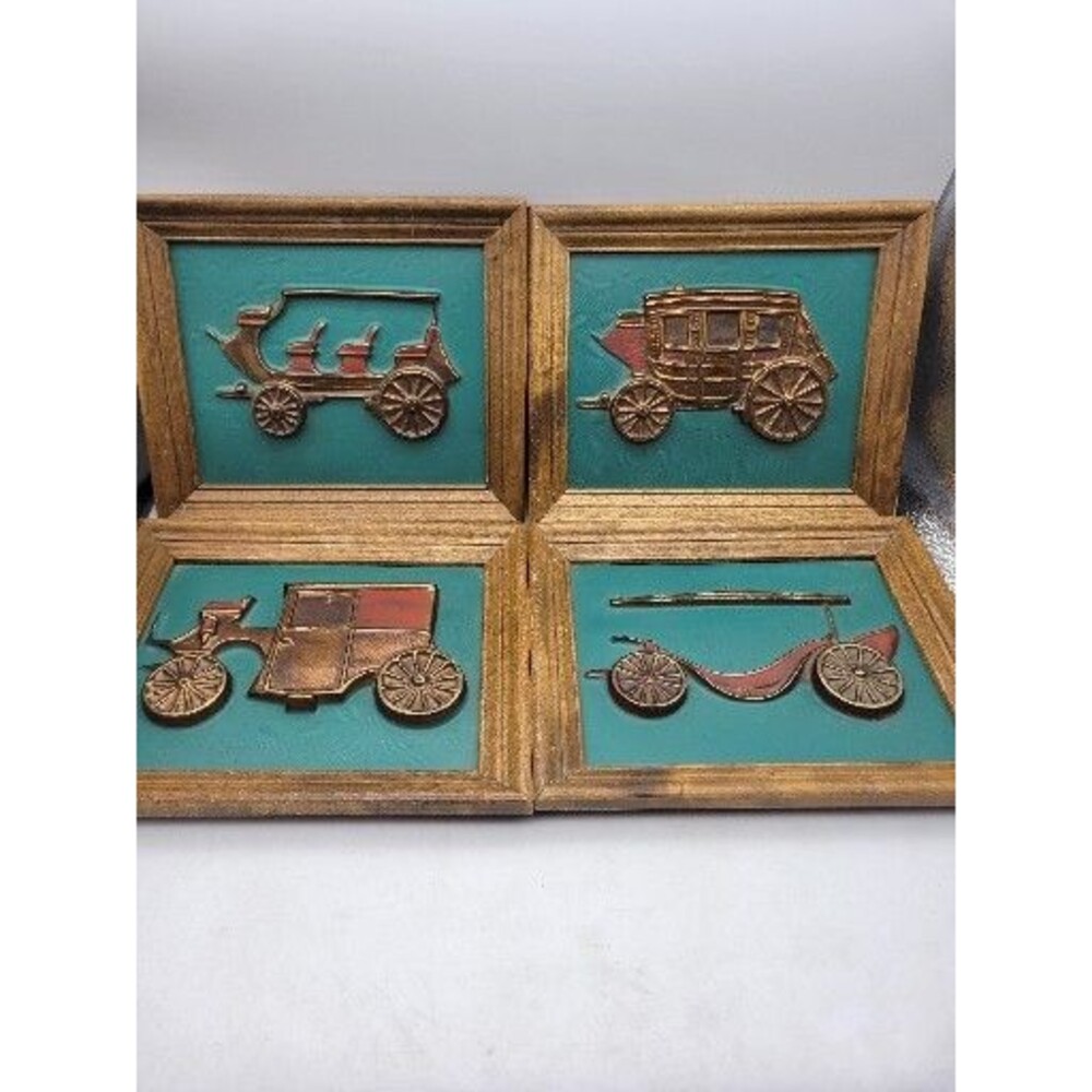 Car Wagon Old Vehicle Ideal Originals of Southern California Wall Decor set Of 4